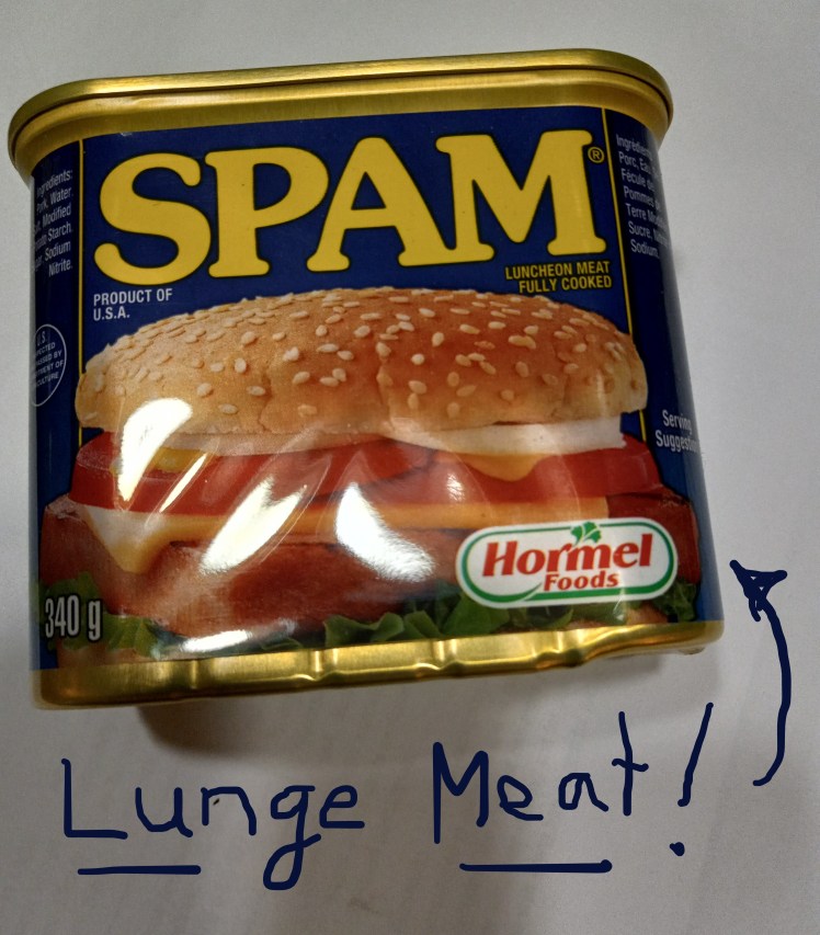 Spam, everyone's favourite Lunge meat